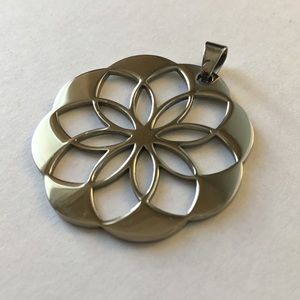 Stainless steel mandala pendant